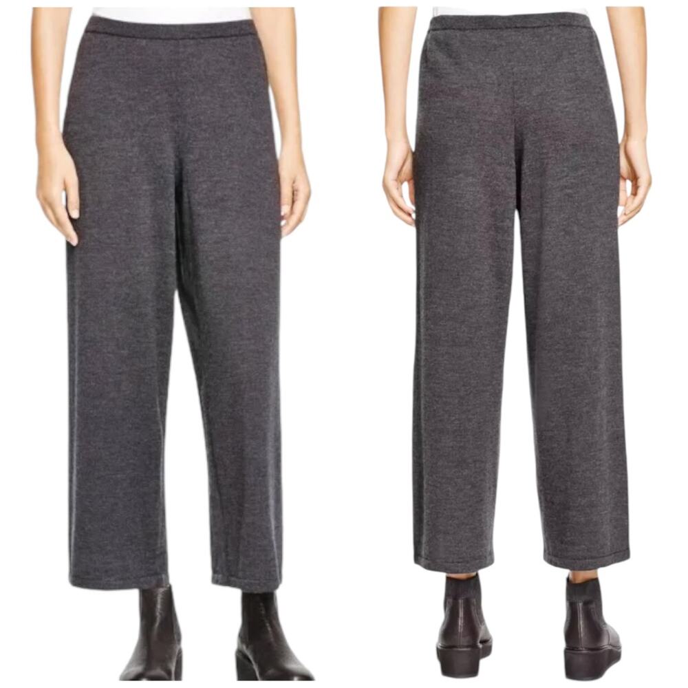Eileen Fisher WOOL Charcoal Cropped Pants
